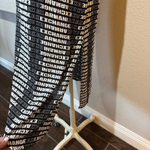 Armani Exchange Midi Dress A|X Women's Logo T Shirt Dress Size 2 EUC Long Black - Picture 10 of 16